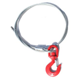 Winch rope with swivel hook attachment